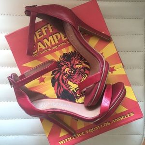 Jeffery Campbell Red leather “Burke” heels